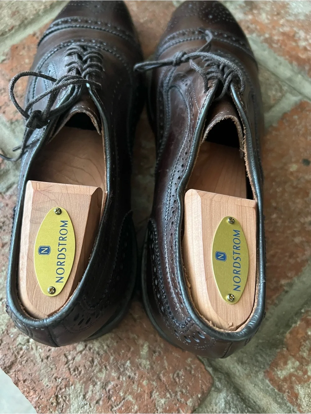 Allen Edmonds Dark Brown Cap-Toe Brogue Oxfords